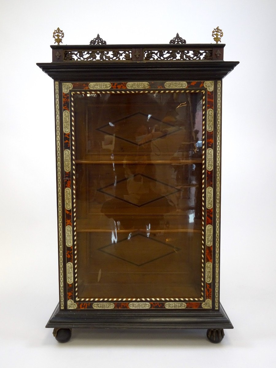 Vitrine Anglaise En Bois Seconde Moitié Du 19ème Siècle.