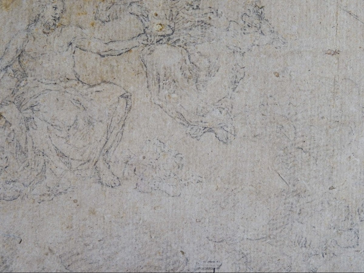 Crayon Sur Papier Attribué à Sebastiano Ricci - Assomption Et Couronnement De La Vierge-photo-4