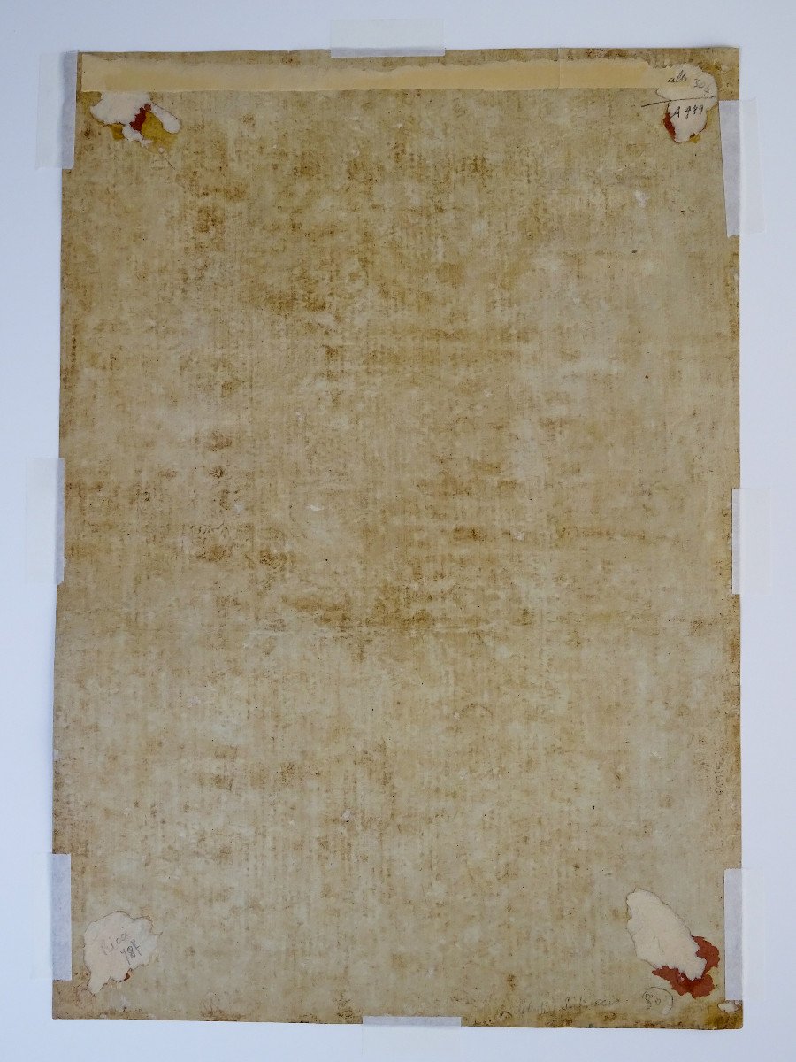 Crayon Sur Papier Attribué à Sebastiano Ricci - Assomption Et Couronnement De La Vierge-photo-5