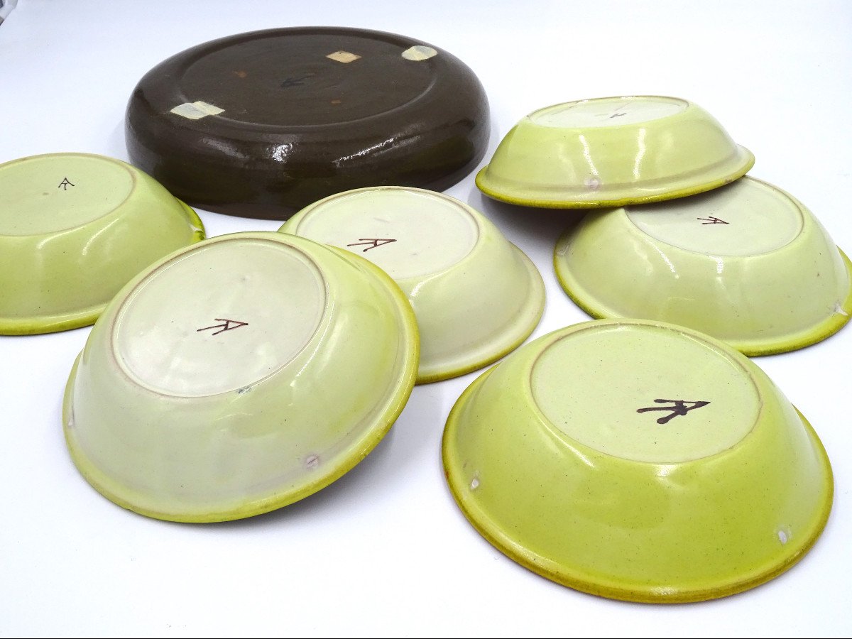 Set di 7 ciotole in ceramica smaltata di Alessio Tasca, 1970 circa-photo-3