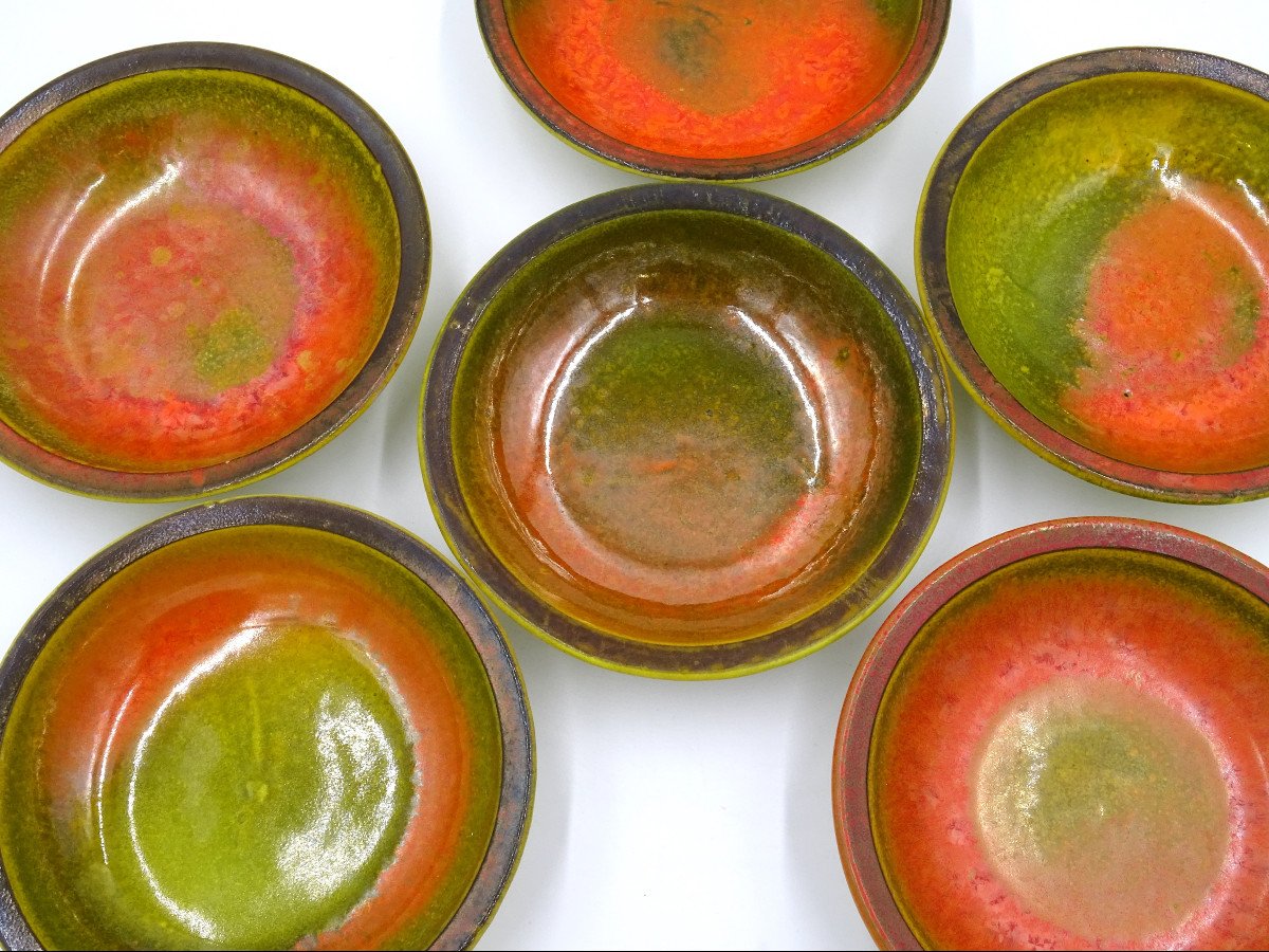 Set di 7 ciotole in ceramica smaltata di Alessio Tasca, 1970 circa-photo-3