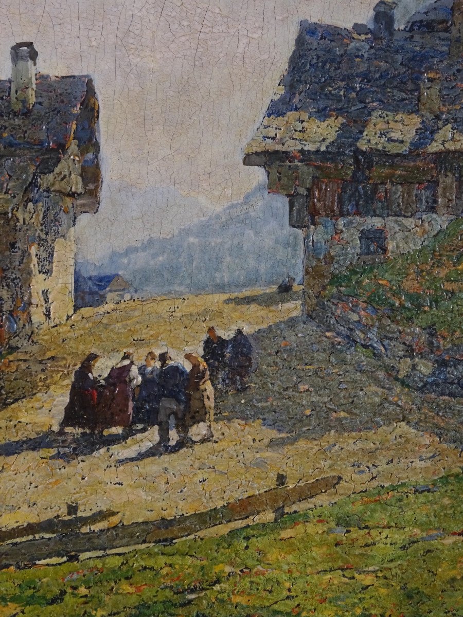 Peinture 'paysage De Montagne' Vers 1920, Angelo Pavan-photo-4