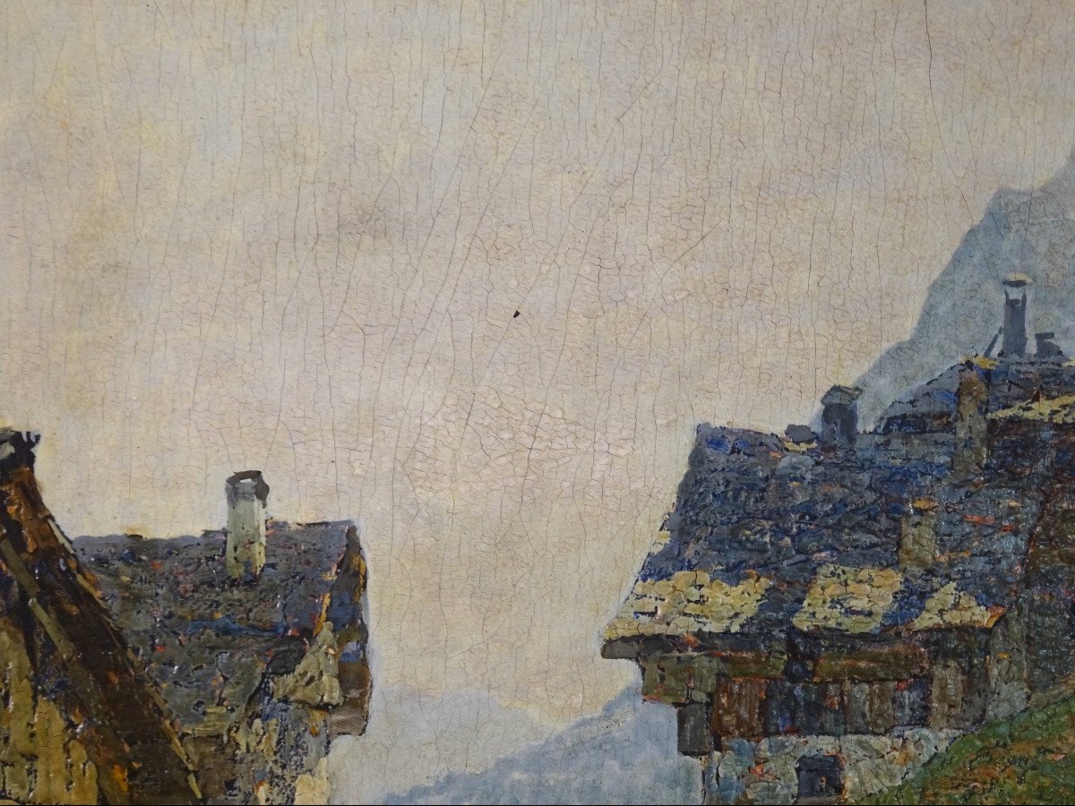 Peinture 'paysage De Montagne' Vers 1920, Angelo Pavan-photo-4