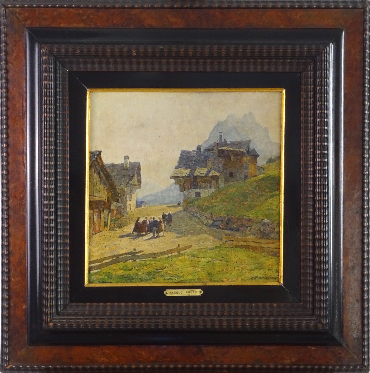 Peinture 'paysage De Montagne' Vers 1920, Angelo Pavan