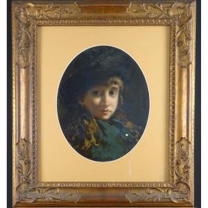 Dipinto "ritratto di giovane ragazza" di ambito veneto-veneziano