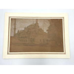 Disegno "Moschea Costantinopoli" di A. Pasini, 1860 circa