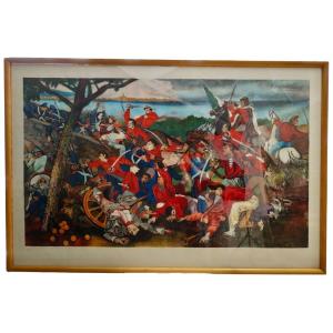 Litografia, Renato Guttuso "La battaglia di Ponte dell’Ammiraglio", anni '60/'70