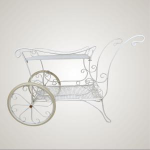 Carrello portavivande in ferro verniciato bianco, manifattura italiana, anni ’70