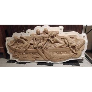 "les pécheurs" grand haut relief  de andrea di CARLI 1930
