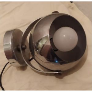 Pair Of Chrome Eyeball Lamps 1970 Vintage Space Art
