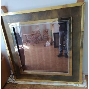 Large Mirror 70 Belgo Chrome Brass And Steel