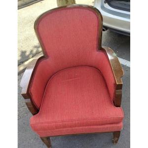 Maison Leleu Grande Bergere In Mahogany