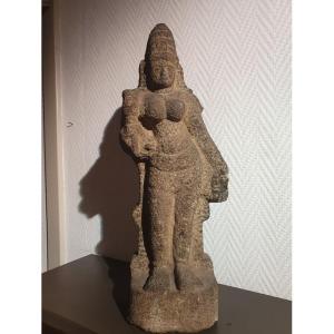 Goddess Parvati Tamil Nadu Basalt Sculpture 13/15 Century Chola Period