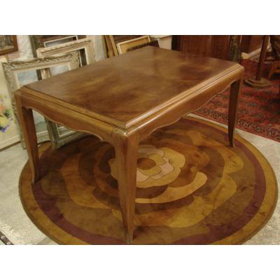 Beautiful Table Art Deco Walnut Dlg From Louis Sue