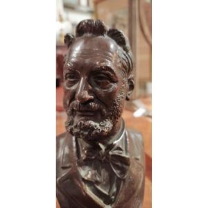 Louis Fournier Bust Of Man On Pedestal 1887