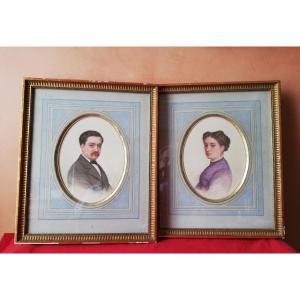 Pair Of Watercolor Portraits