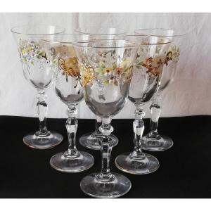 Six Murano Stemmed Glasses