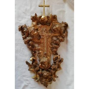 Stoup In Gilded Wood