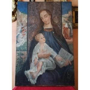 Oil On Virgin Canvas With Child