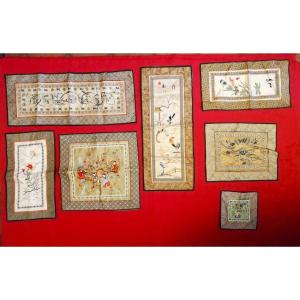 Set Of Embroidered Chinese Silks