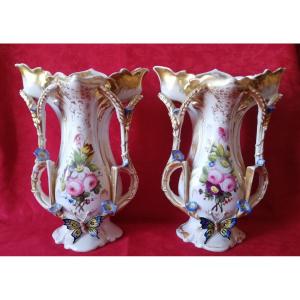 A Pair Of Porcelain Vases 