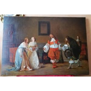 Oil On Canvas Theater Scene 