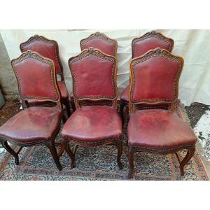 Six Louis XV Style Chairs From The End Of The 19th Century 