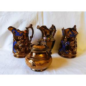 Four Shaped Pieces Of Jersey Earthenware