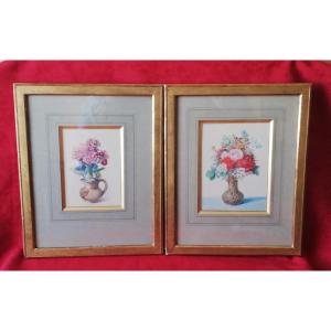 Pair Of Framed Watercolors 