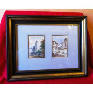 Pair Of Framed And Signed Watercolors 