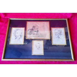 Set Of Four Framed Portraits 