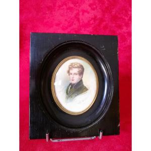 Miniature On Ivory Signed 