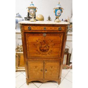 Louis XVI Style Marquetry Secretary 