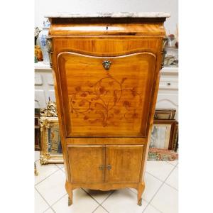 Louis XV Style Secretary Desk With Ogee Molding