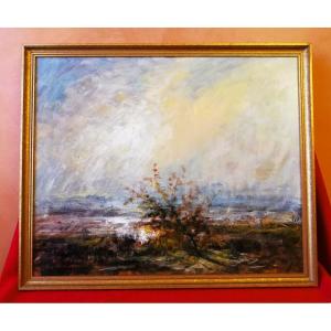 Oil On Hardboard, Signed Cowez