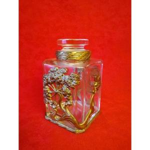 Crystal Bottle Mounted In Bronze