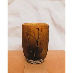 Daum Nancy Winter Miniature Vase  