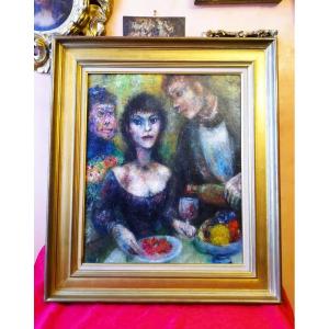 Framed Oil On Canvas By Edouard Goerg