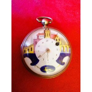 Watch With A Decorated Enamel Dial  