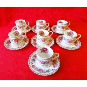 Seven Cups With Their Porcelain Saucers 