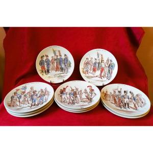 Set Of Ten Sarreguemines Plates 