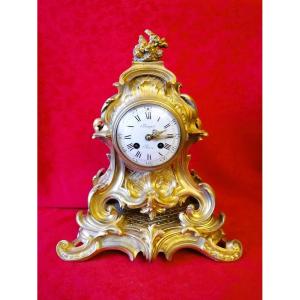Gilt Bronze Cartel Clock From The Napoleon III Period