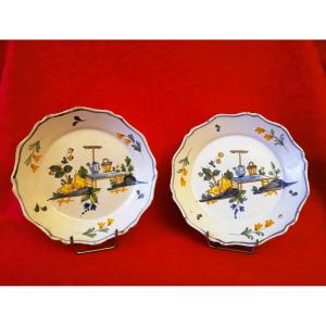 Pair Of 18th-century Nevers Plates 