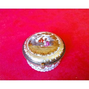 Decorated 19th Century Round Box