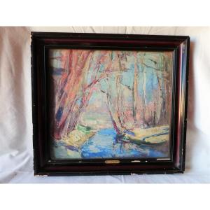 Oil On Panel With A Knife P. Cales