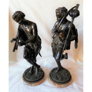 Pair Of Bronze Sculptures