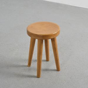 René Martin Pine Stool, 1960s Design