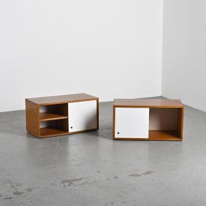  Pair Of End Tables By Pierre Guariche For La Plagne, Circa 1965