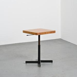  Square Adjustable-height Table, Charlotte Perriand, Les Arcs Circa 1973