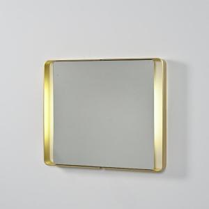 Rectangular Mirror In Gilded Metal, Circa 1970 